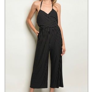 Black and white stripes jumpsuit